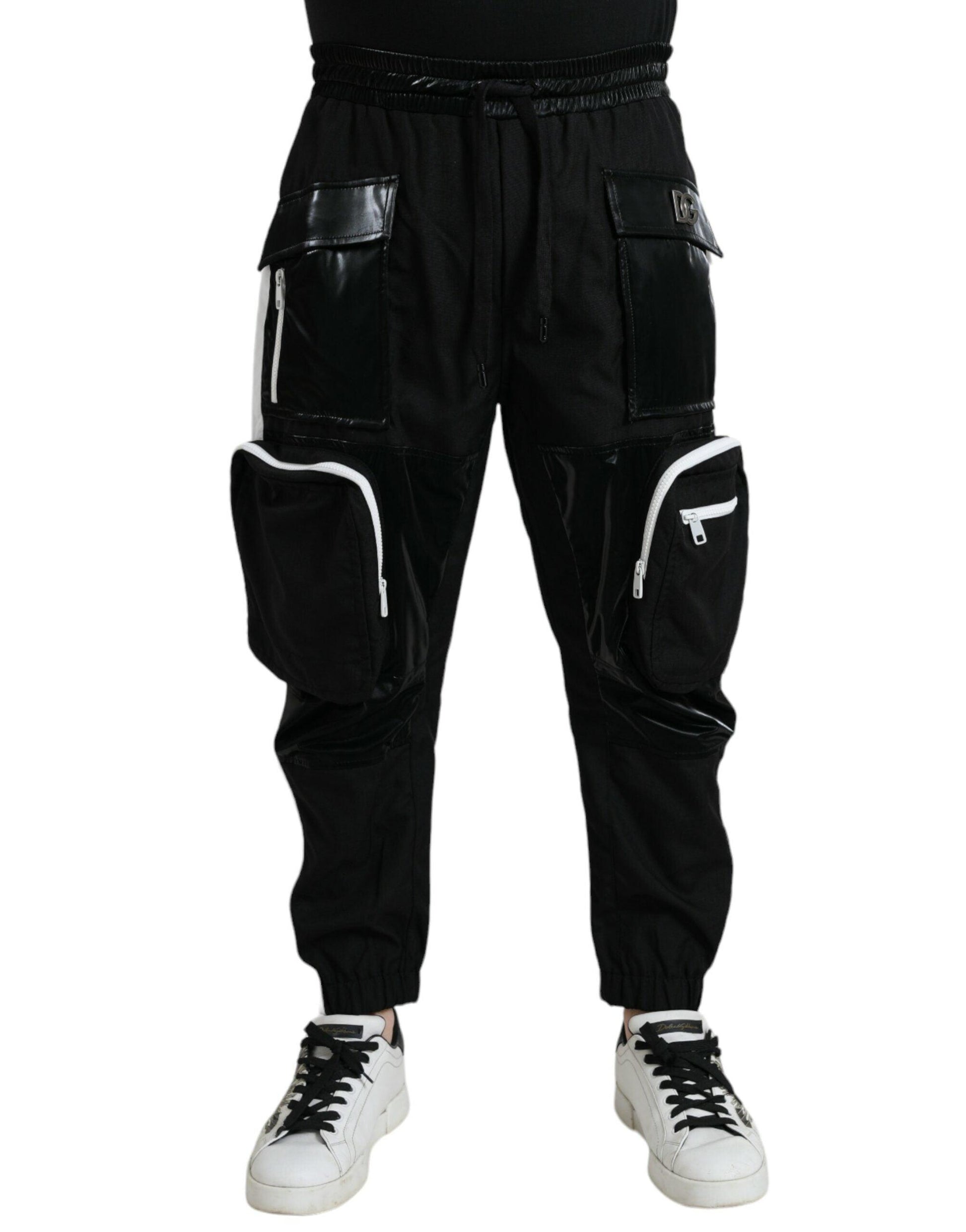 Dolce & Gabbana Black Nylon Cargo Jogger Men Sweatpants Pants - Arichezz.store