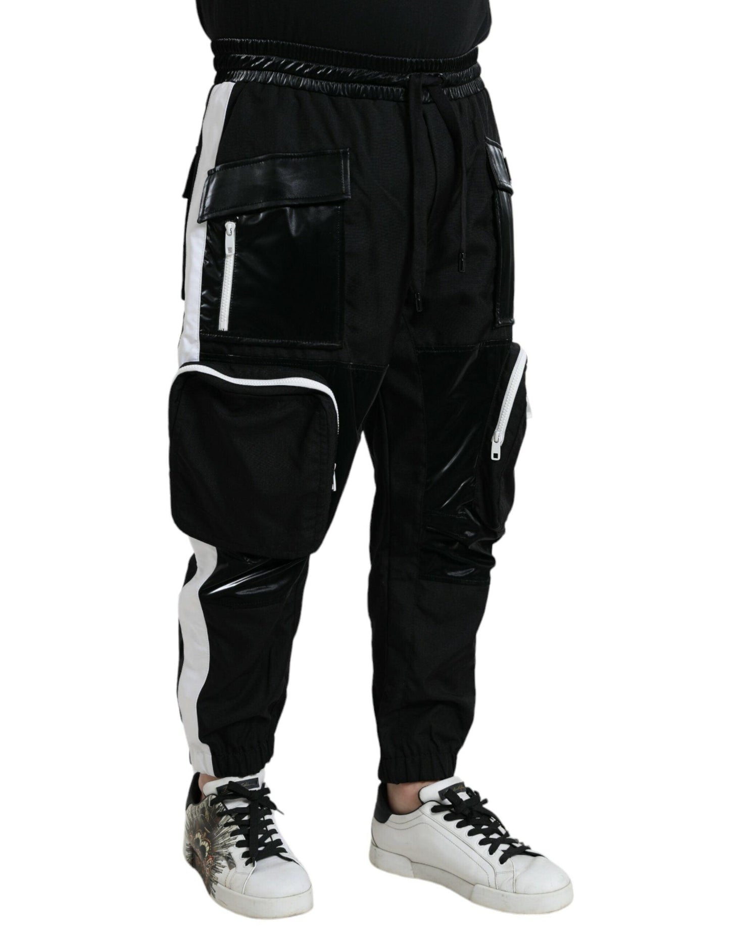 Dolce & Gabbana Black Nylon Cargo Jogger Men Sweatpants Pants - Arichezz.store