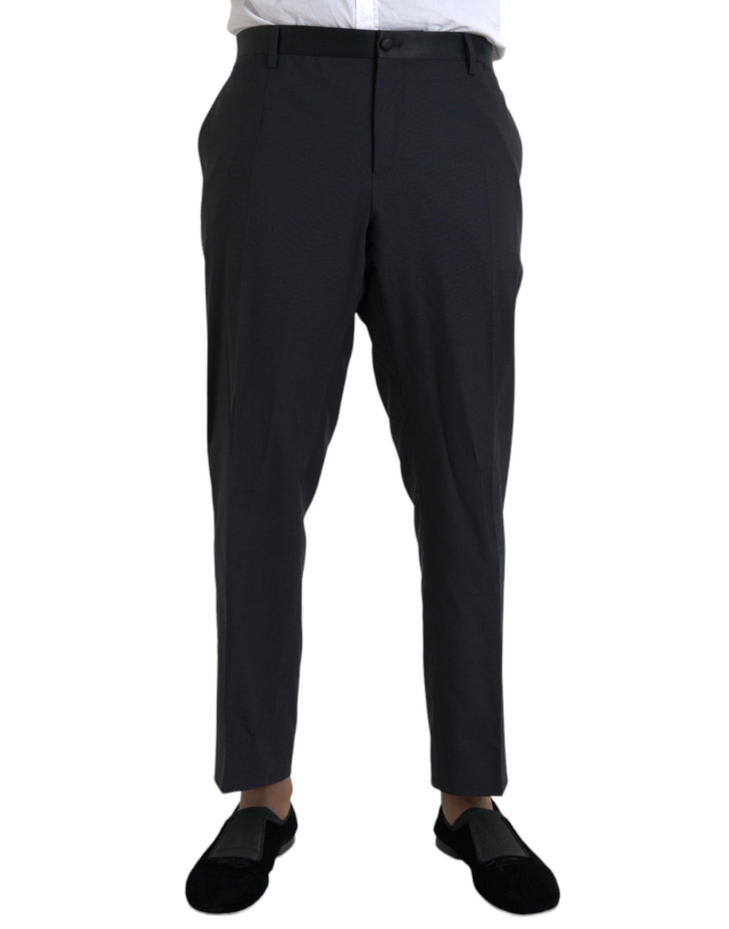 Dolce & Gabbana Blue Wool Men Skinny Dress Pants - Arichezz.store