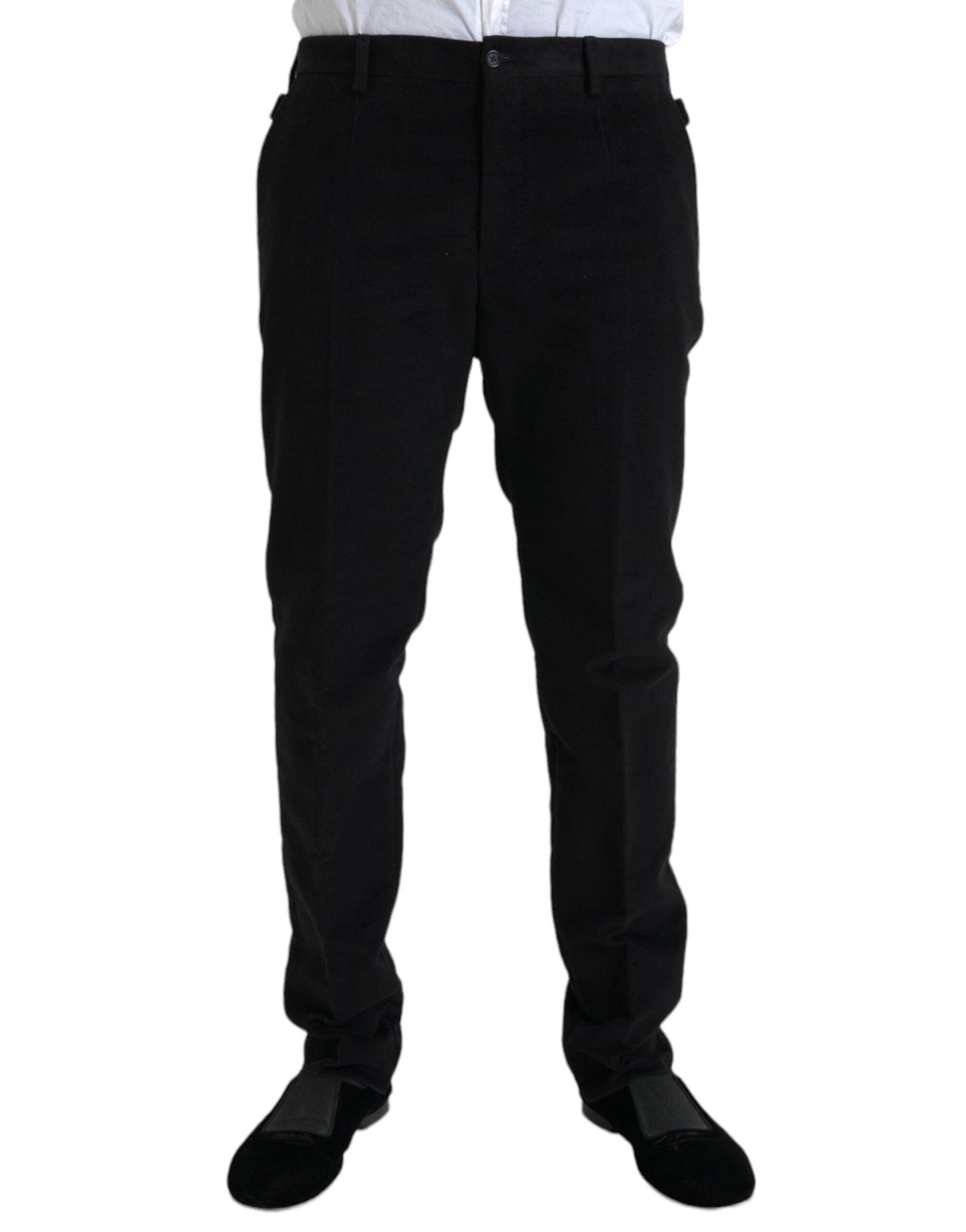 Dolce & Gabbana Black Cotton Velvet Skinny Pants - Arichezz.store