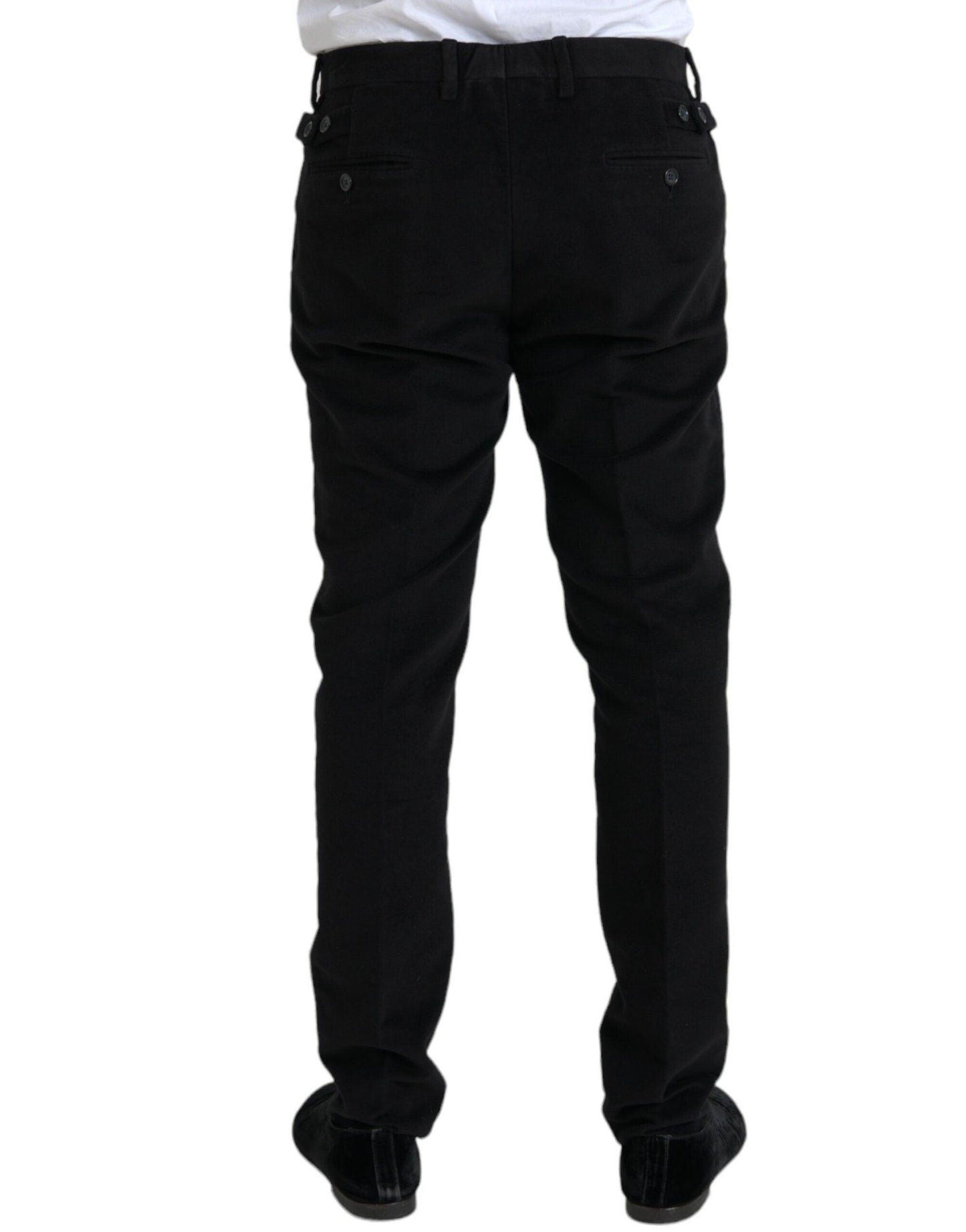 Dolce & Gabbana Black Cotton Velvet Skinny Pants - Arichezz.store