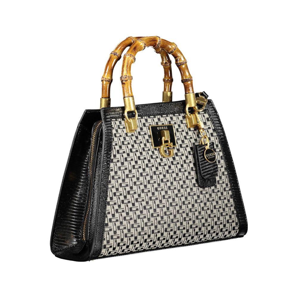 Guess Jeans Black Cotton Handbag - Arichezz.store