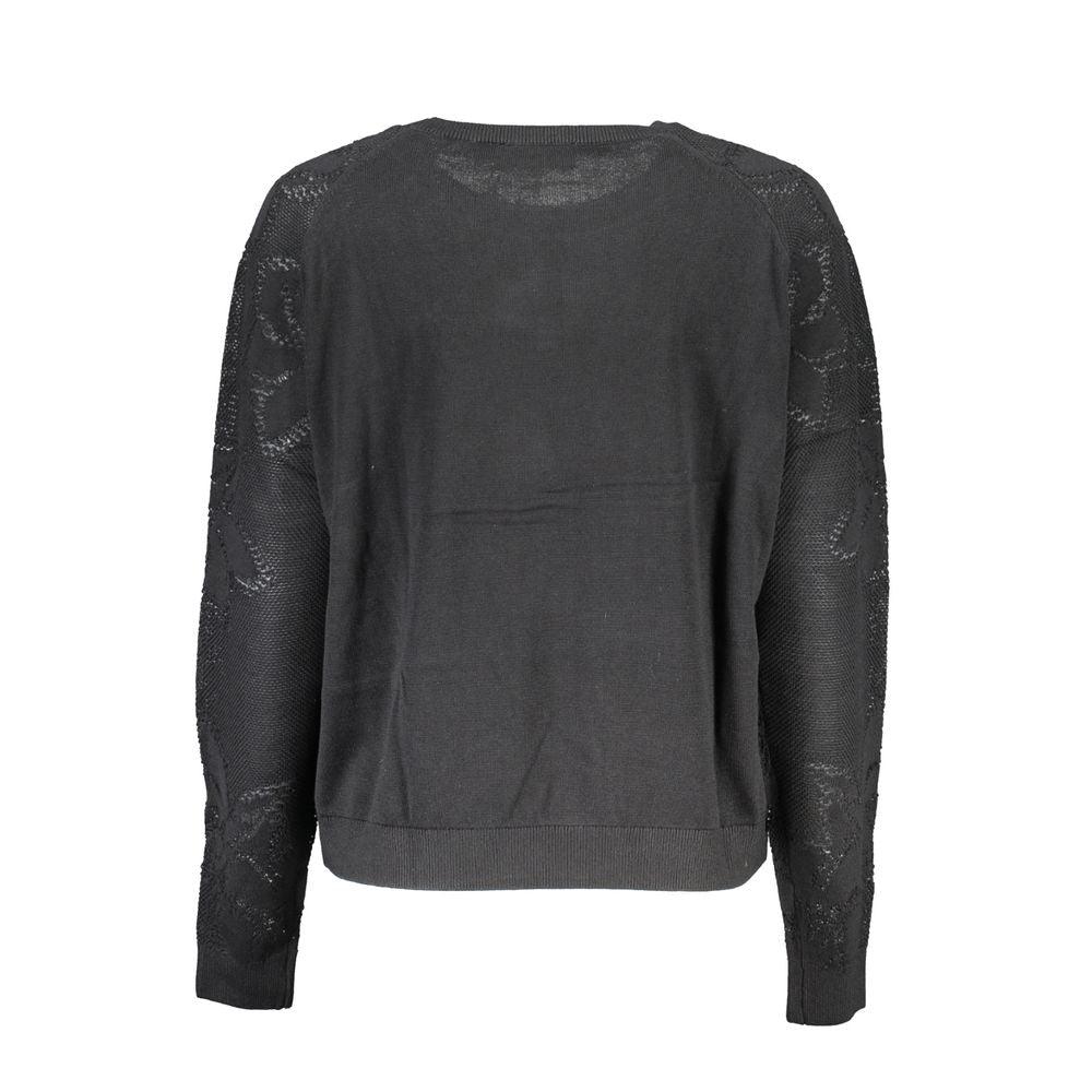 Desigual Black Cotton Sweater - Arichezz.store