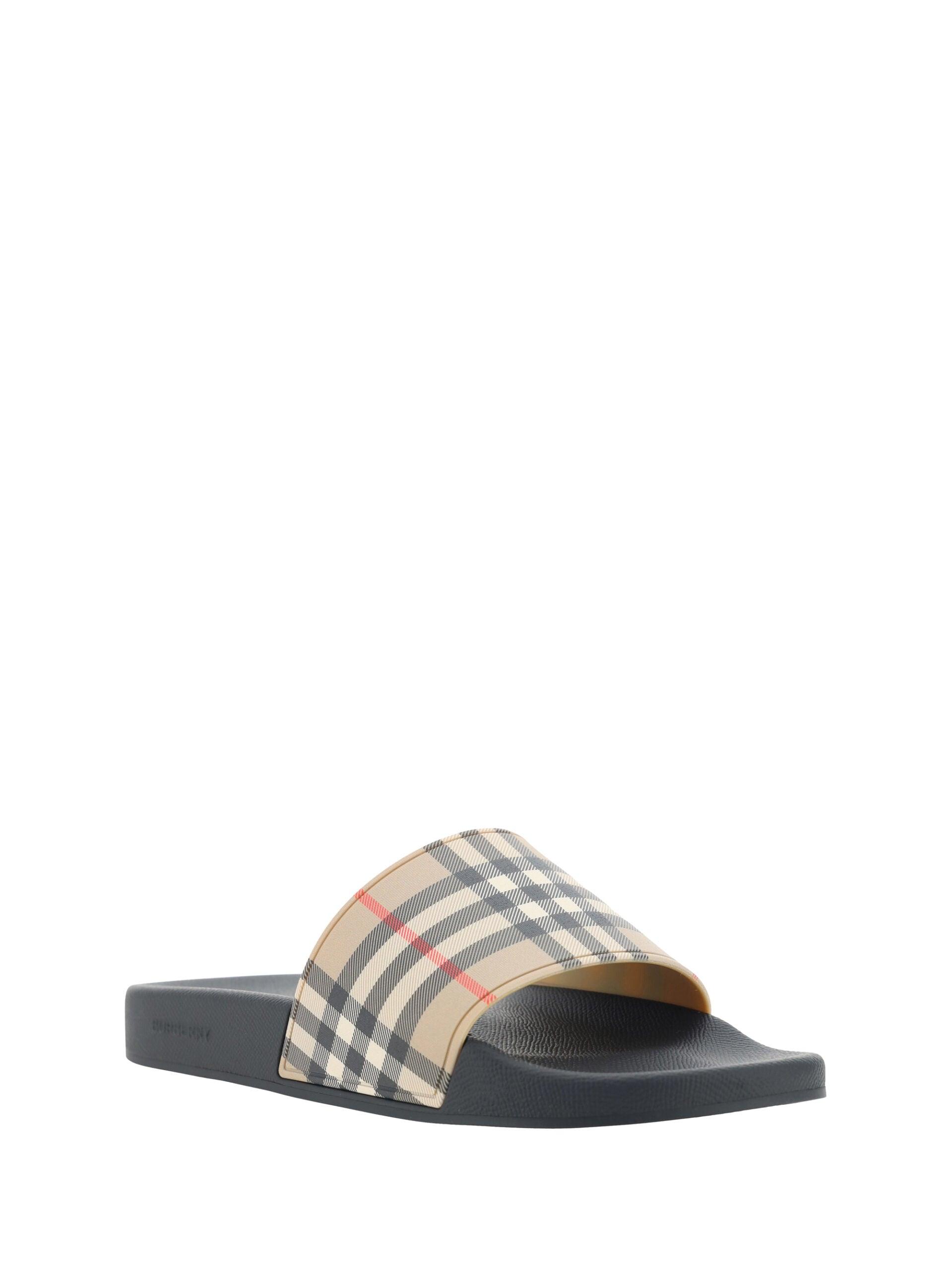 Burberry Brown Rubber Slides Sandals - Arichezz.store