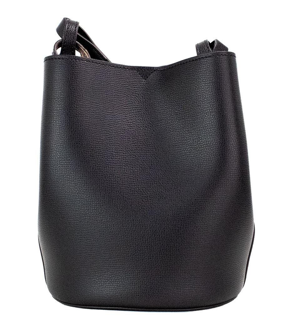 Burberry Lorne Small Black Haymarket Check Pebble Leather Bucket Handbag Purse - Arichezz.store