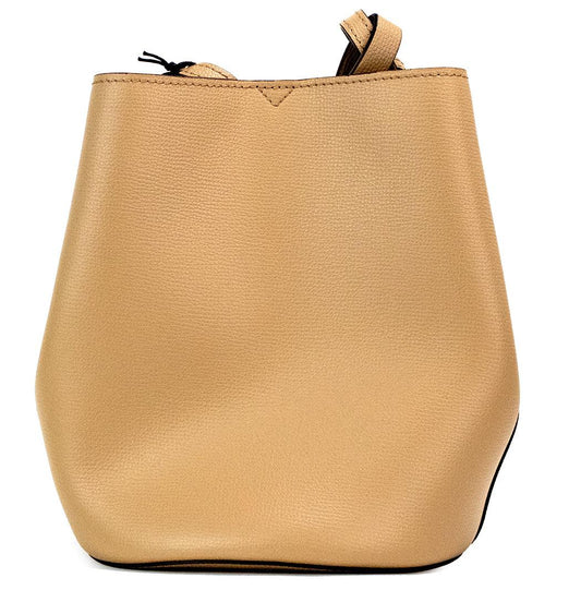 Burberry Lorne Small Camel Haymarket Check Pebble Leather Bucket Handbag Purse - Arichezz.store