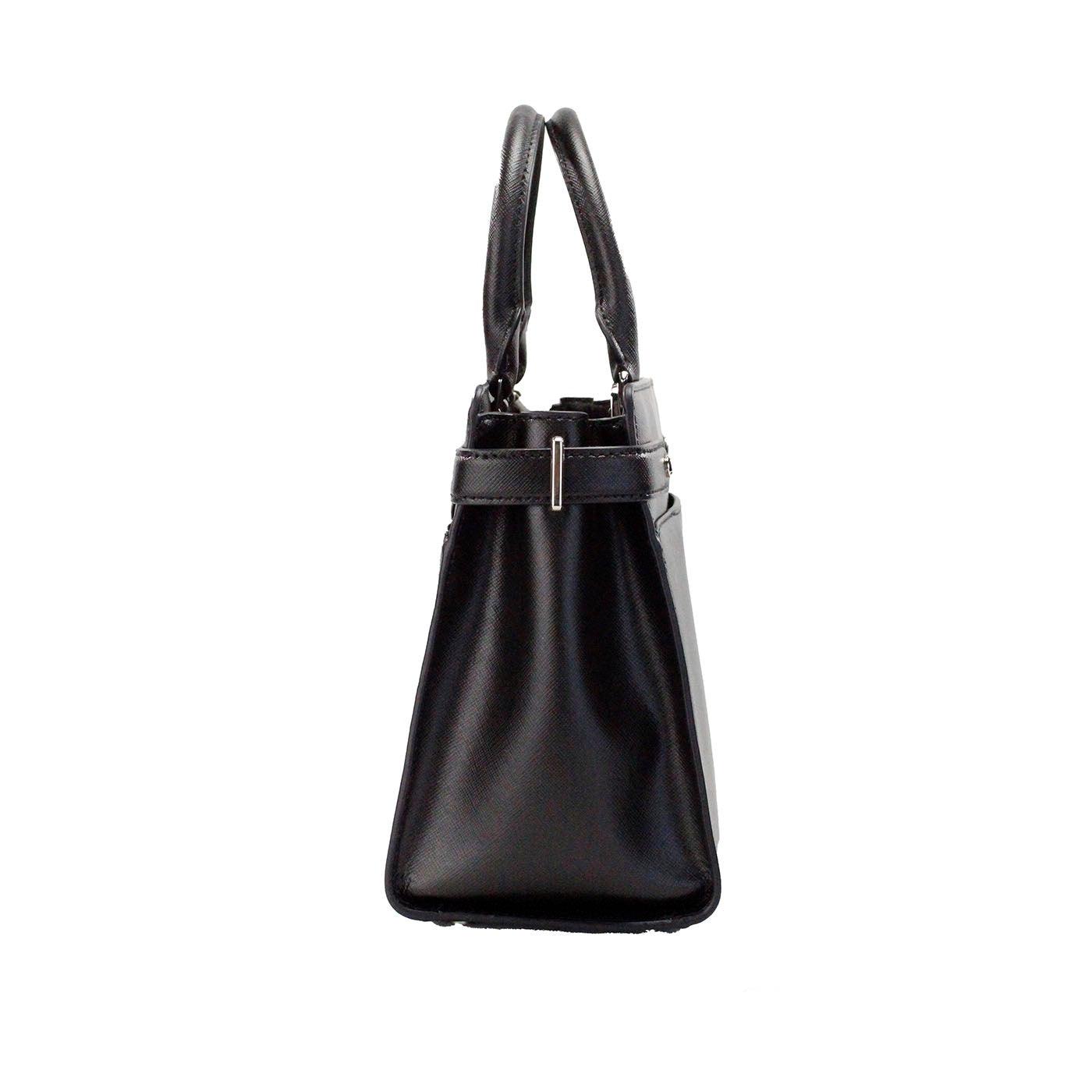 Kate Spade Staci Medium Black Saffiano Leather Crossbody Satchel Bag Handbag - Arichezz.store