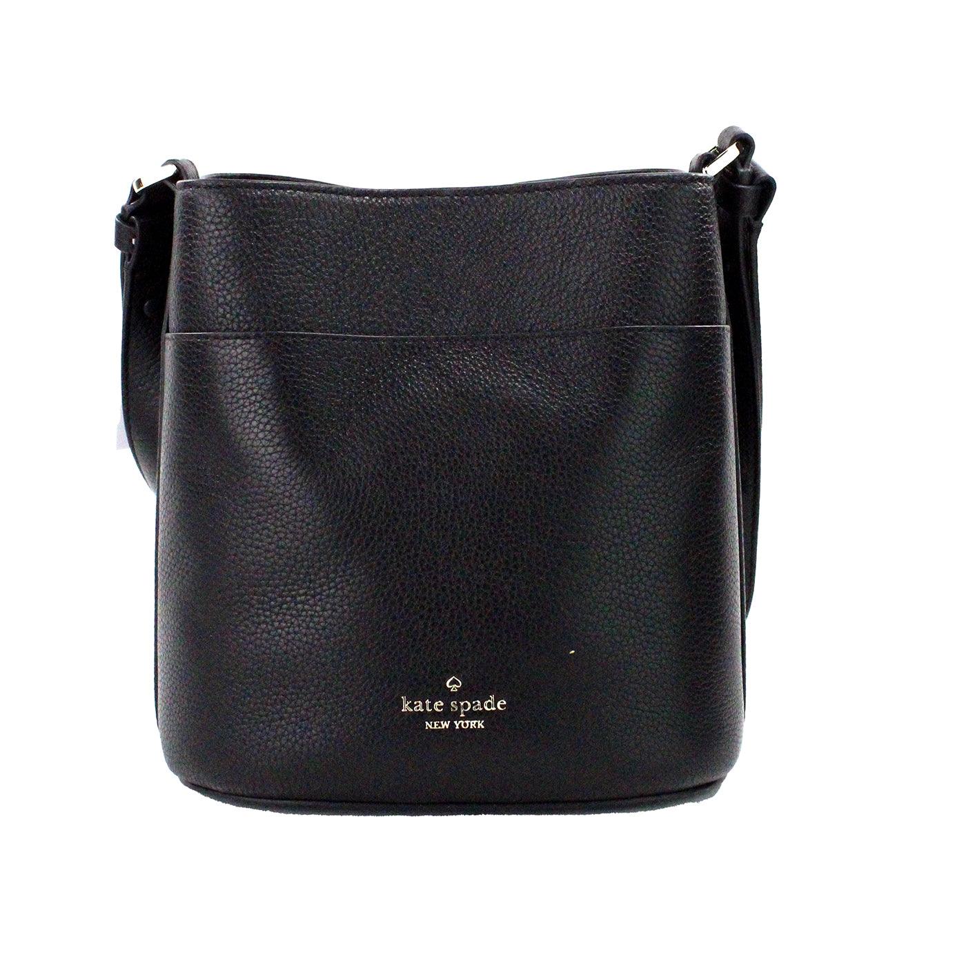 Kate Spade Leila Small Black Pebbled Leather Bucket Shoulder Crossbody Bag - Arichezz.store