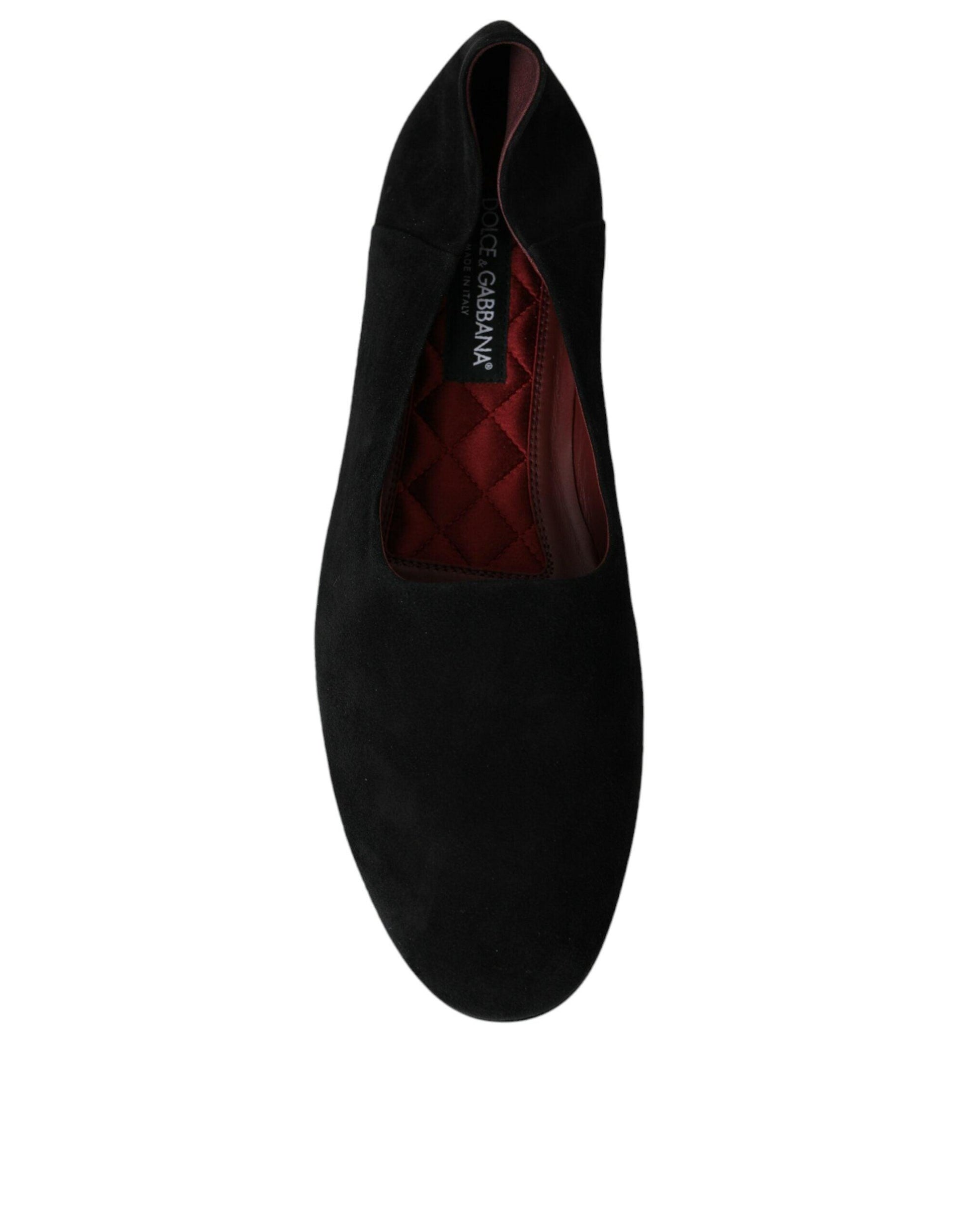 Dolce & Gabbana Black Suede Loafers Formal Dress Slip On Shoes - Arichezz.store