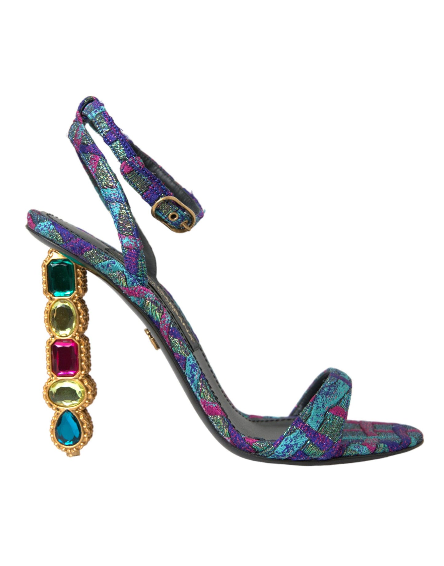 Dolce & Gabbana Multicolor Jacquard Crystals Sandals Shoes - Arichezz.store