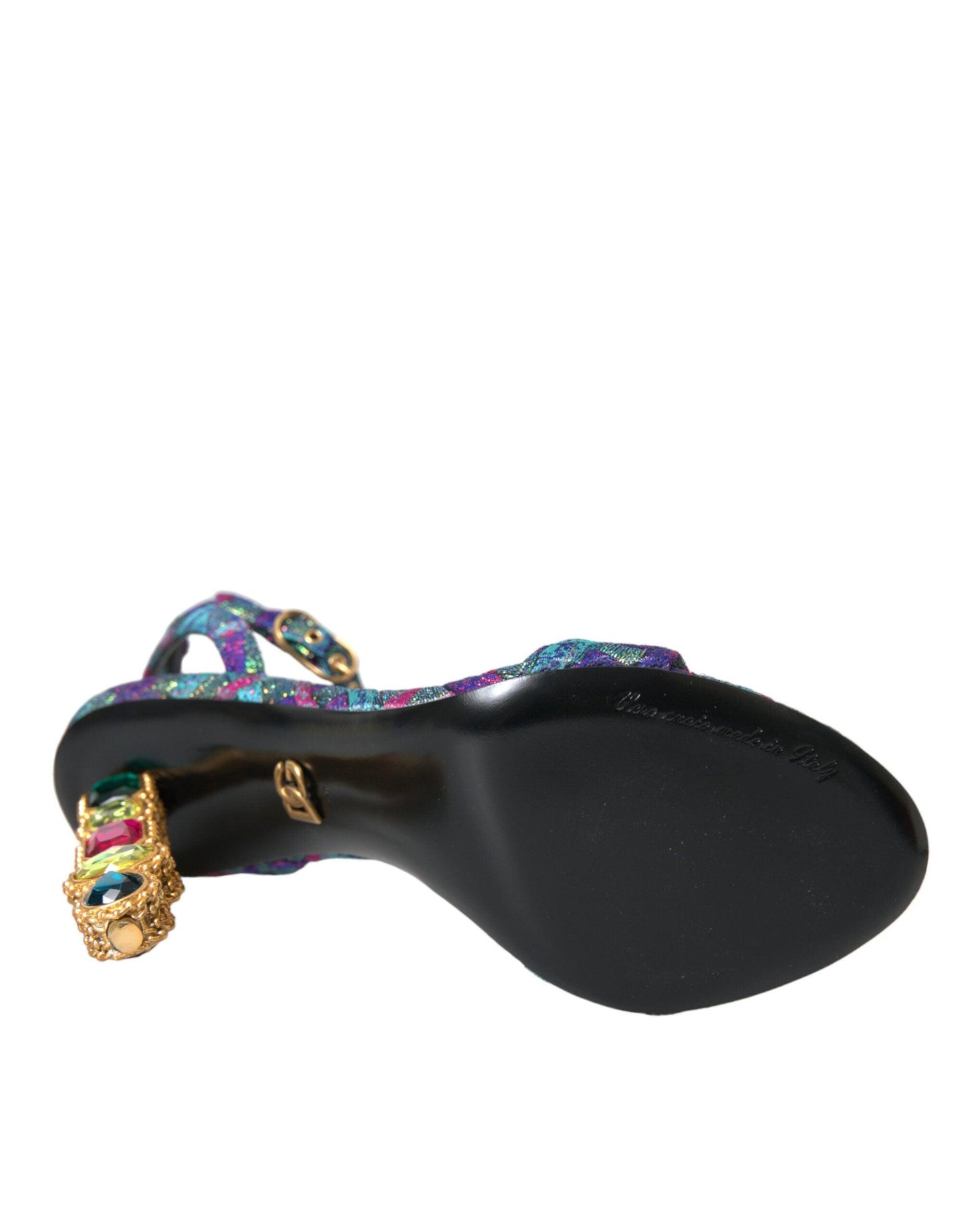 Dolce & Gabbana Multicolor Jacquard Crystals Sandals Shoes - Arichezz.store