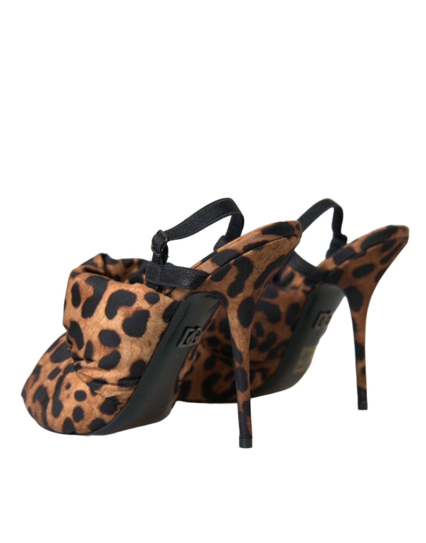 Dolce & Gabbana Brown Leopard Slingback Heels Sandals Shoes - Arichezz.store