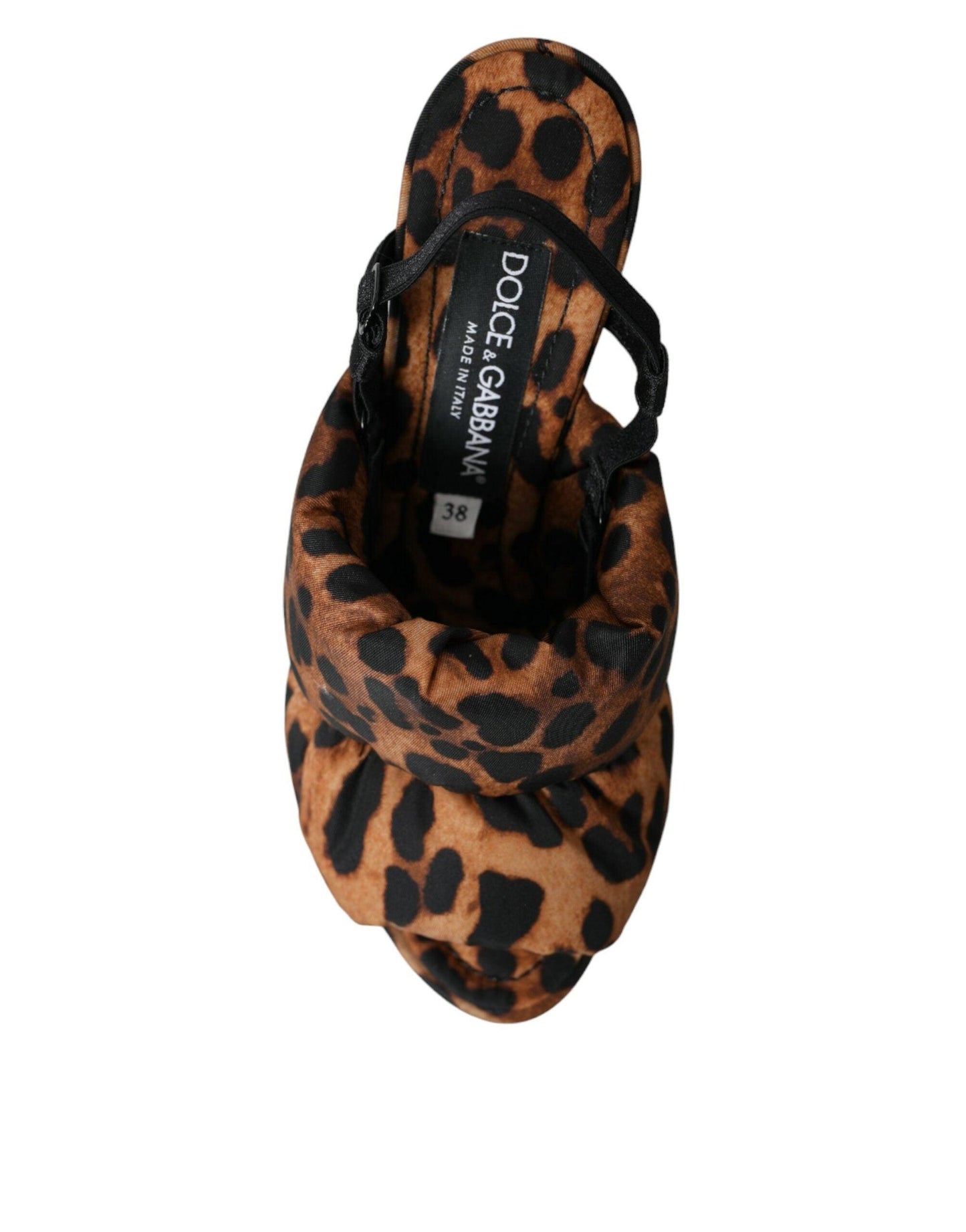 Dolce & Gabbana Brown Leopard Slingback Heels Sandals Shoes - Arichezz.store