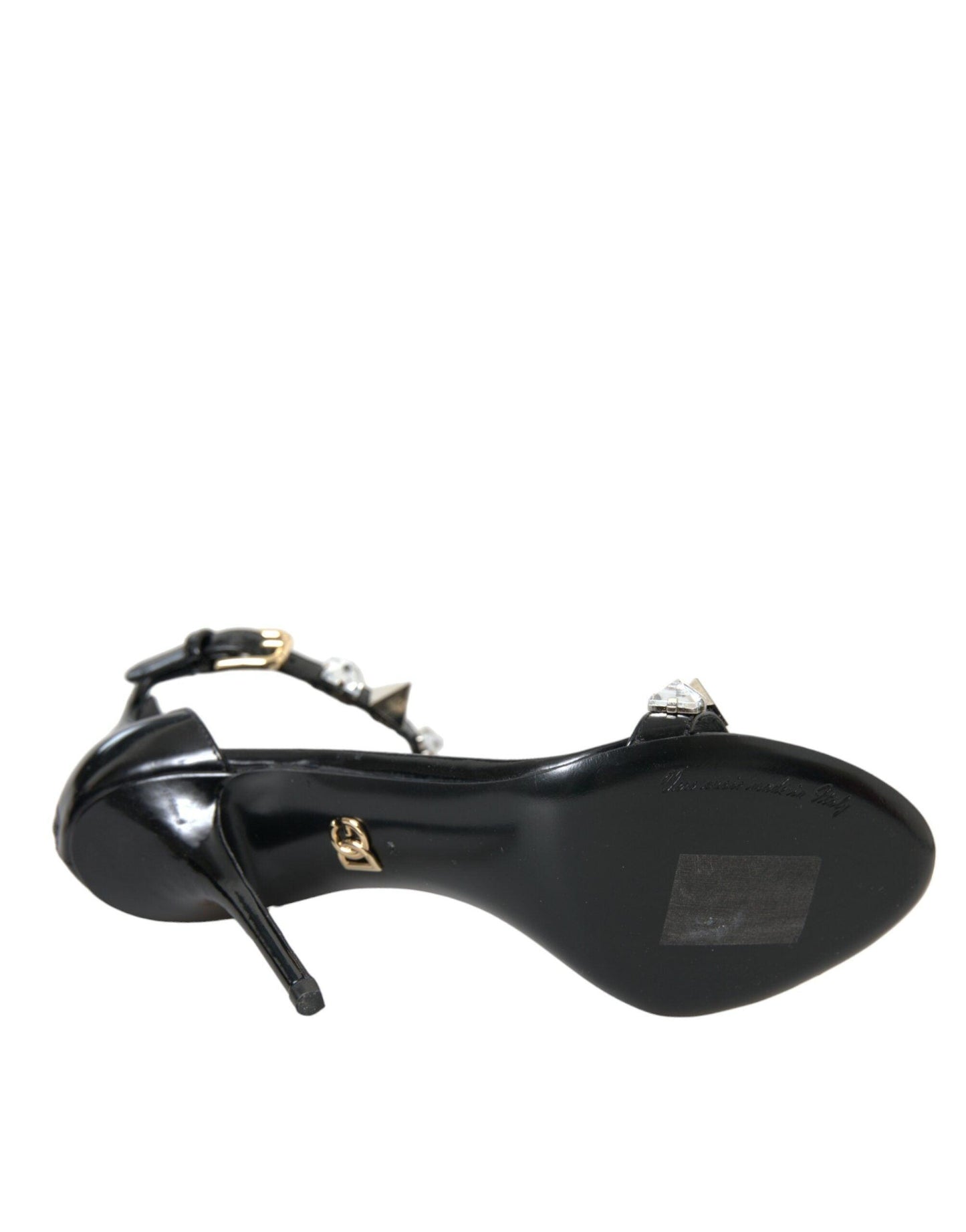 Dolce & Gabbana Black Crystals Sandals Ankle Strap Shoes - Arichezz.store