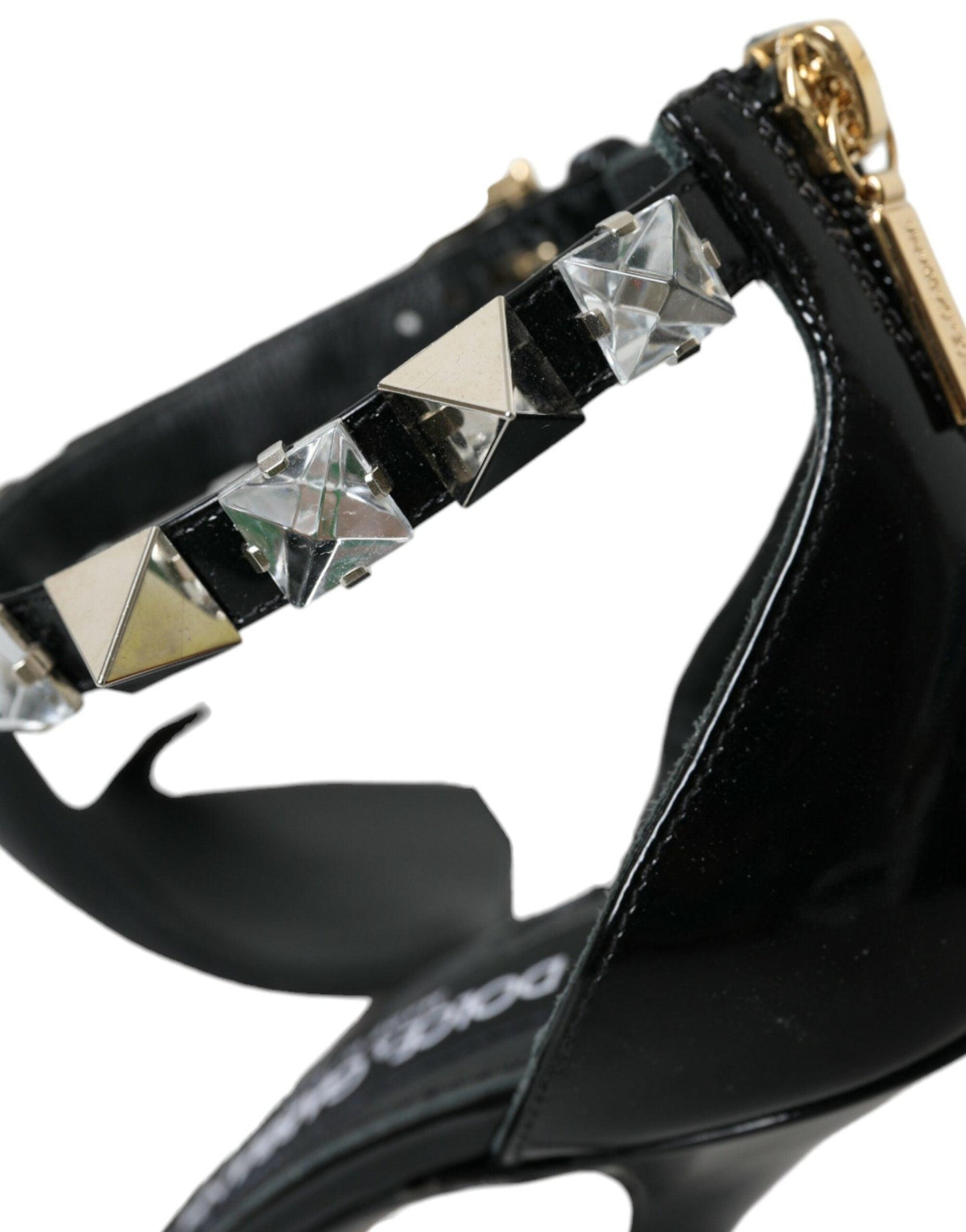 Dolce & Gabbana Black Crystals Sandals Ankle Strap Shoes - Arichezz.store