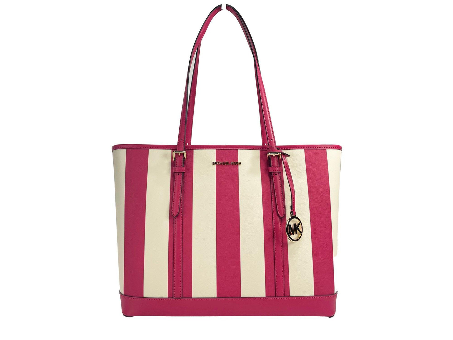 Michael Kors Jet Set Travel Large TZ Shoulder PVC Tote Bag Purse Pink - Arichezz.store