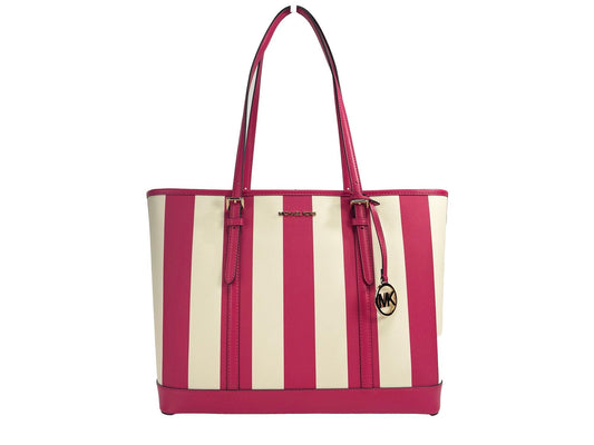 Michael Kors Jet Set Travel Large TZ Shoulder PVC Tote Bag Purse Pink - Arichezz.store