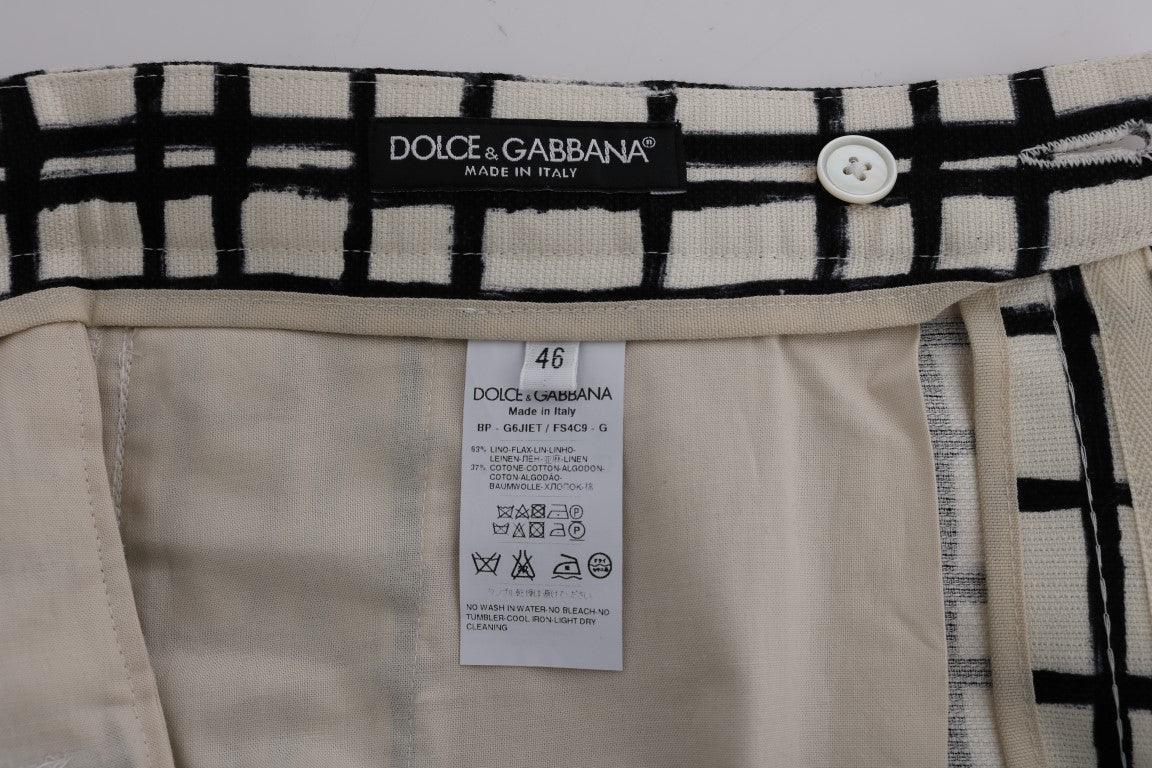 Dolce & Gabbana Elegant Striped Cotton-Linen Shorts - Arichezz.store