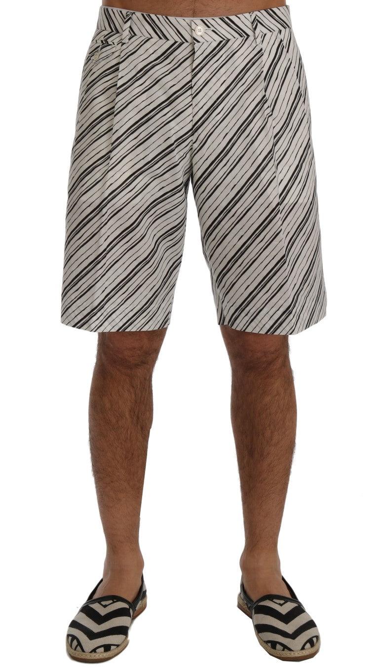 Dolce & Gabbana Elegant Striped Cotton-Linen Shorts - Arichezz.store