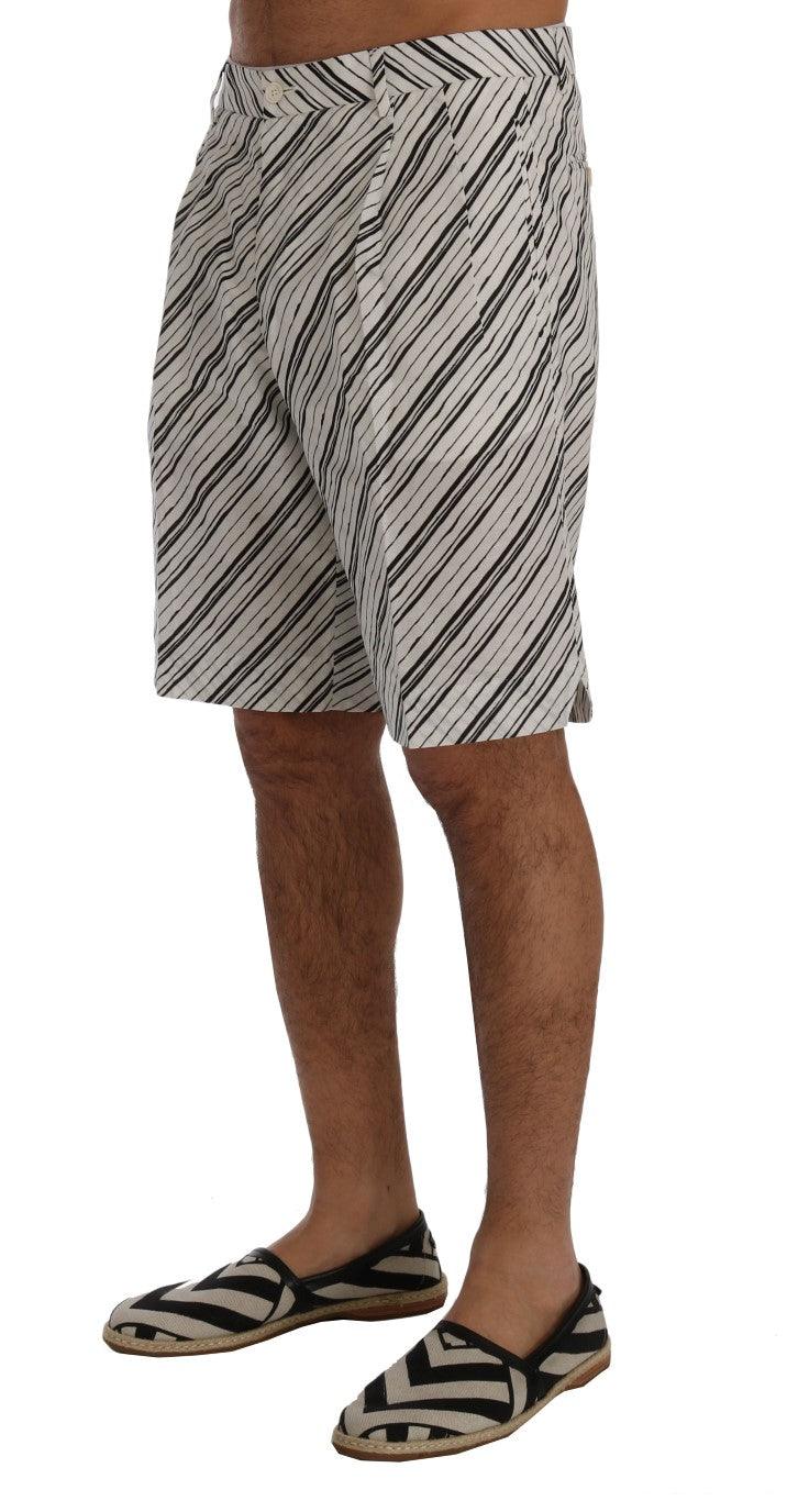 Dolce & Gabbana Elegant Striped Cotton-Linen Shorts - Arichezz.store