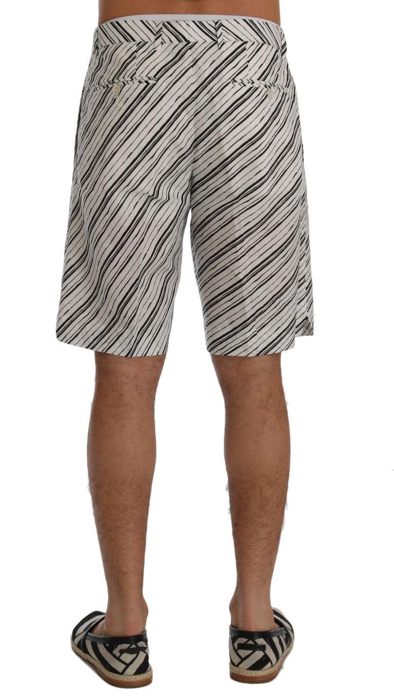 Dolce & Gabbana Elegant Striped Cotton-Linen Shorts - Arichezz.store