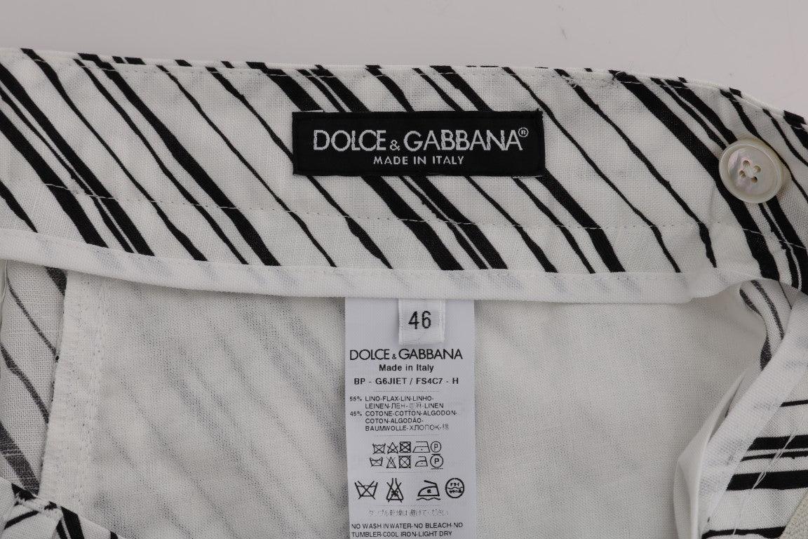 Dolce & Gabbana Elegant Striped Cotton-Linen Shorts - Arichezz.store