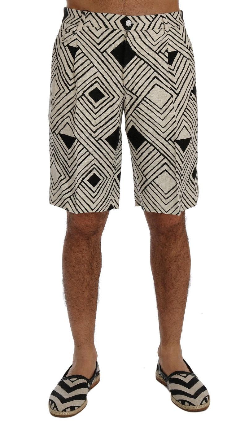 Dolce & Gabbana Chic Striped Casual Shorts - Hemp & Linen Blend - Arichezz.store