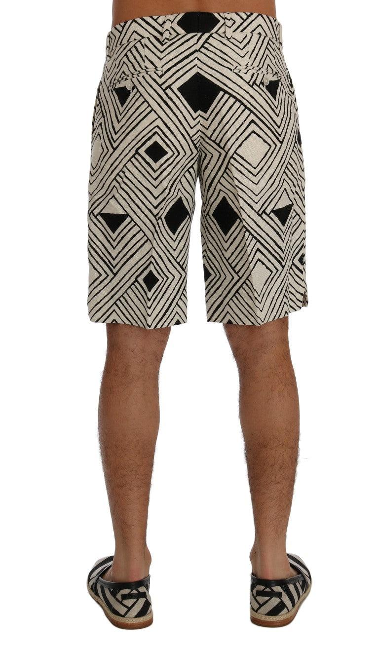 Dolce & Gabbana Chic Striped Casual Shorts - Hemp & Linen Blend - Arichezz.store