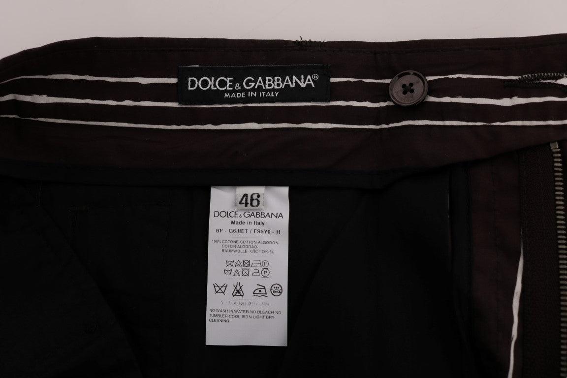 Dolce & Gabbana Bordeaux Striped Cotton Knee High Shorts - Arichezz.store