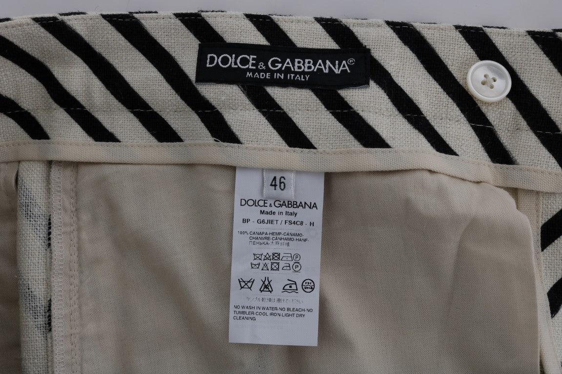 Dolce & Gabbana Striped Hemp Casual Shorts - Arichezz.store