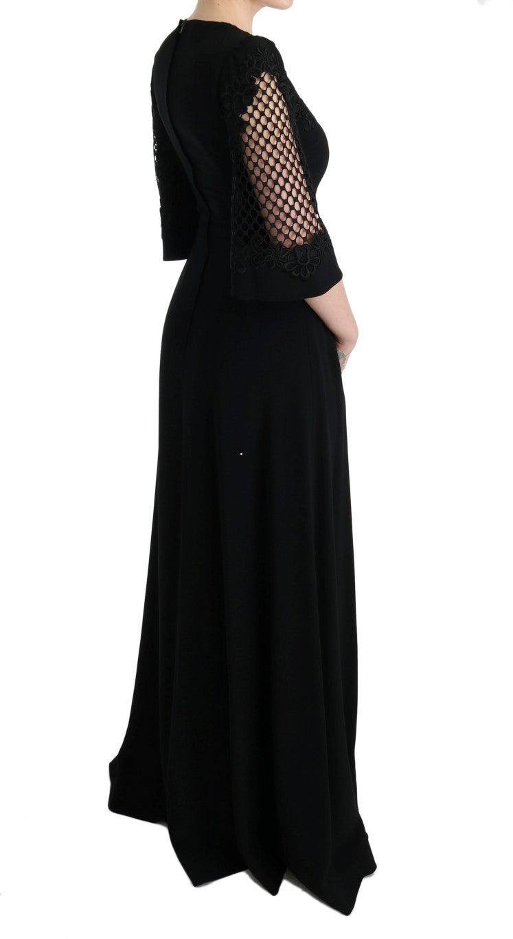 Dolce & Gabbana Elegant Black Floral Maxi Dress - Arichezz.store