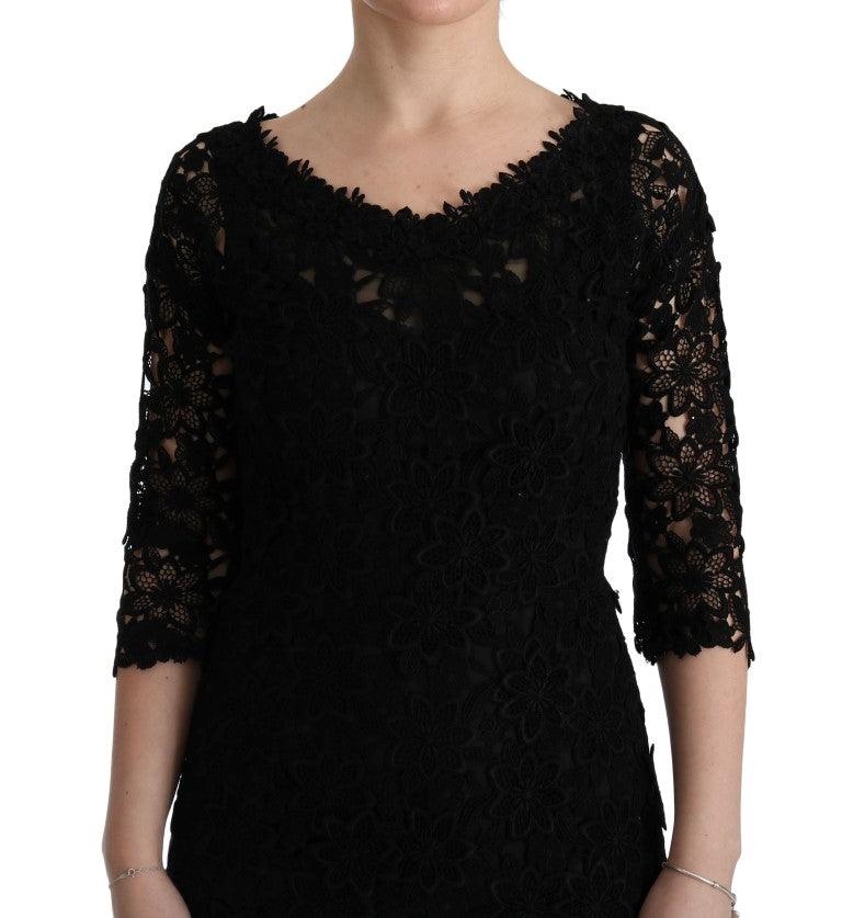 Dolce & Gabbana Elegant Black Sheath Dress with Silk Lining - Arichezz.store