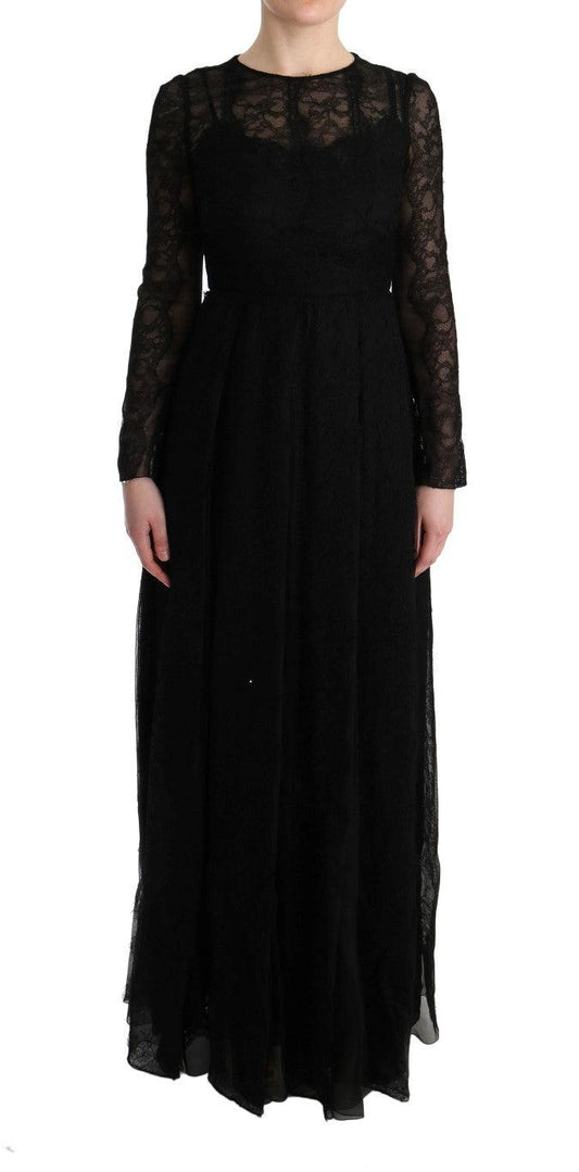 Dolce & Gabbana Elegant Black Sheath Long Sleeve Dress - Arichezz.store