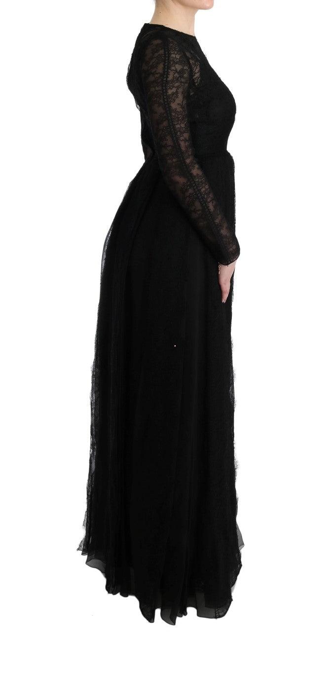 Dolce & Gabbana Elegant Black Sheath Long Sleeve Dress - Arichezz.store