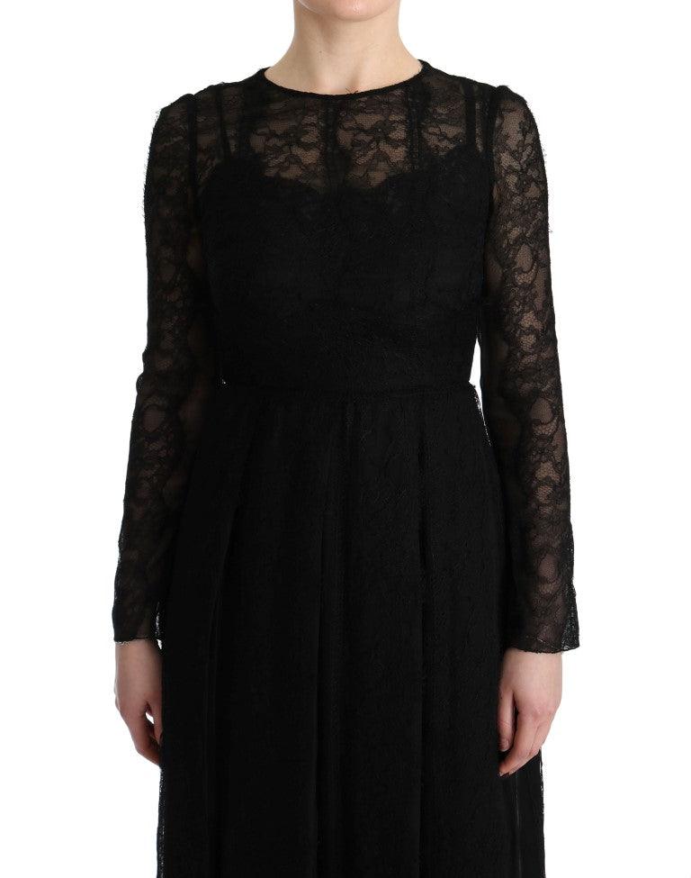 Dolce & Gabbana Elegant Black Sheath Long Sleeve Dress - Arichezz.store