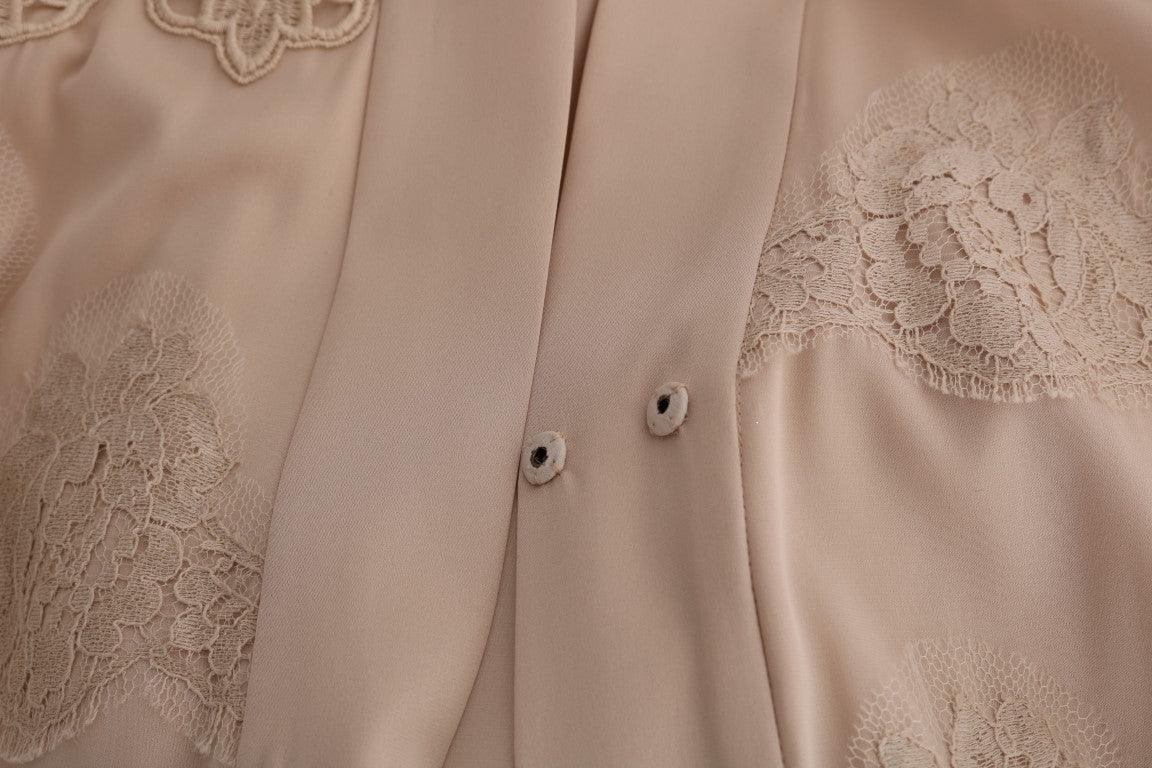 Dolce & Gabbana Elegant Beige Cape Kaftan Dress - Arichezz.store