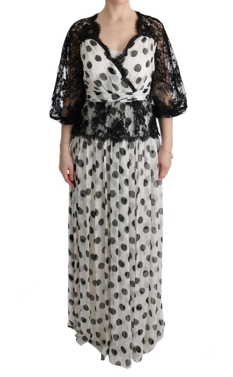 Dolce & Gabbana Elegant Polka Dotted Full Length Gown - Arichezz.store