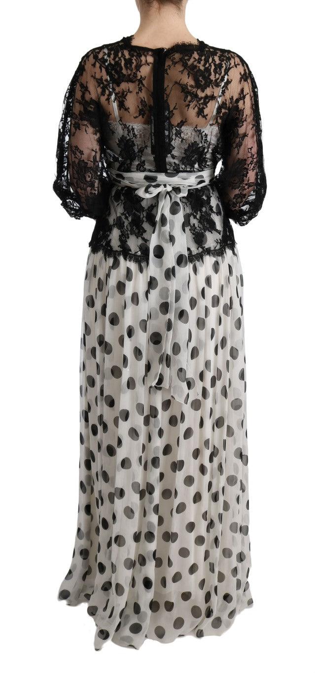 Dolce & Gabbana Elegant Polka Dotted Full Length Gown - Arichezz.store