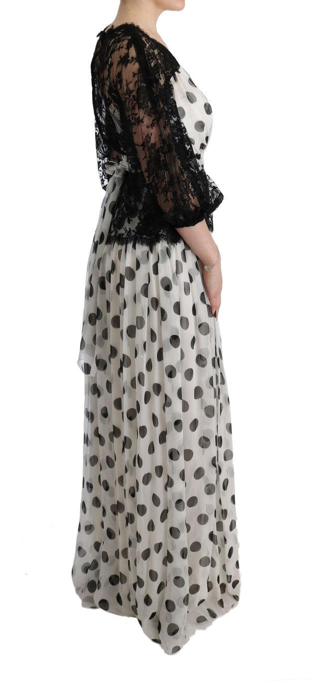 Dolce & Gabbana Elegant Polka Dotted Full Length Gown - Arichezz.store