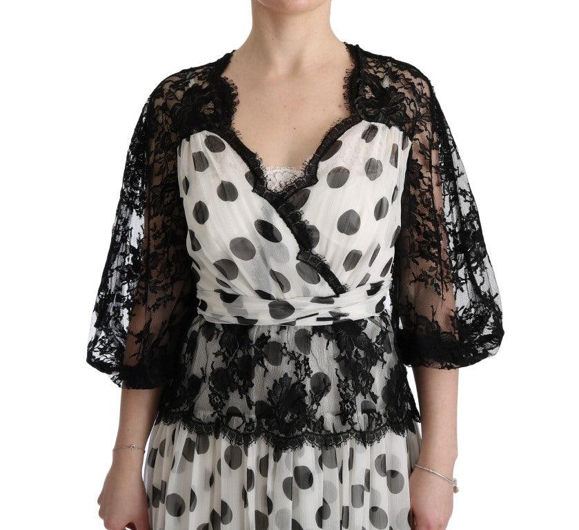 Dolce & Gabbana Elegant Polka Dotted Full Length Gown - Arichezz.store