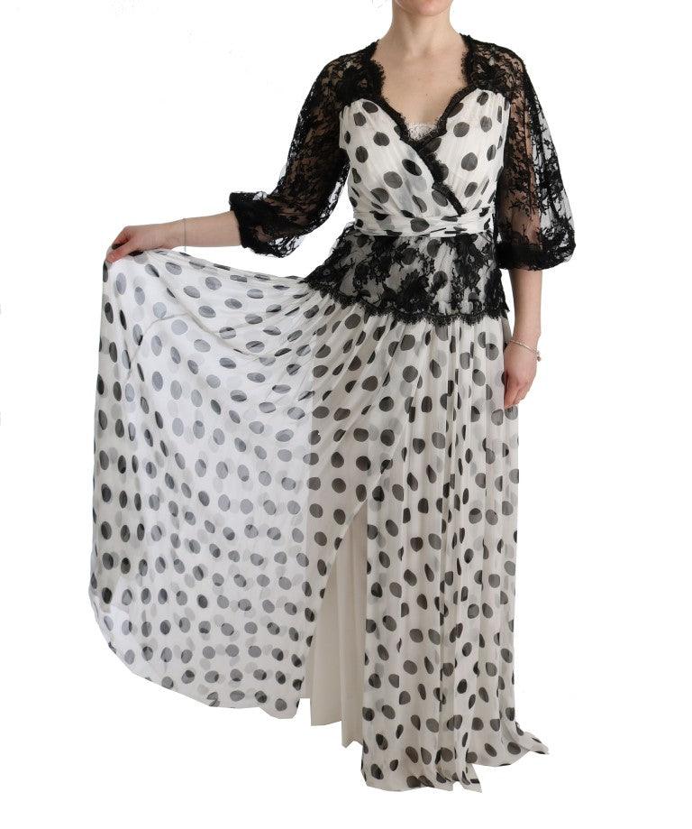 Dolce & Gabbana Elegant Polka Dotted Full Length Gown - Arichezz.store