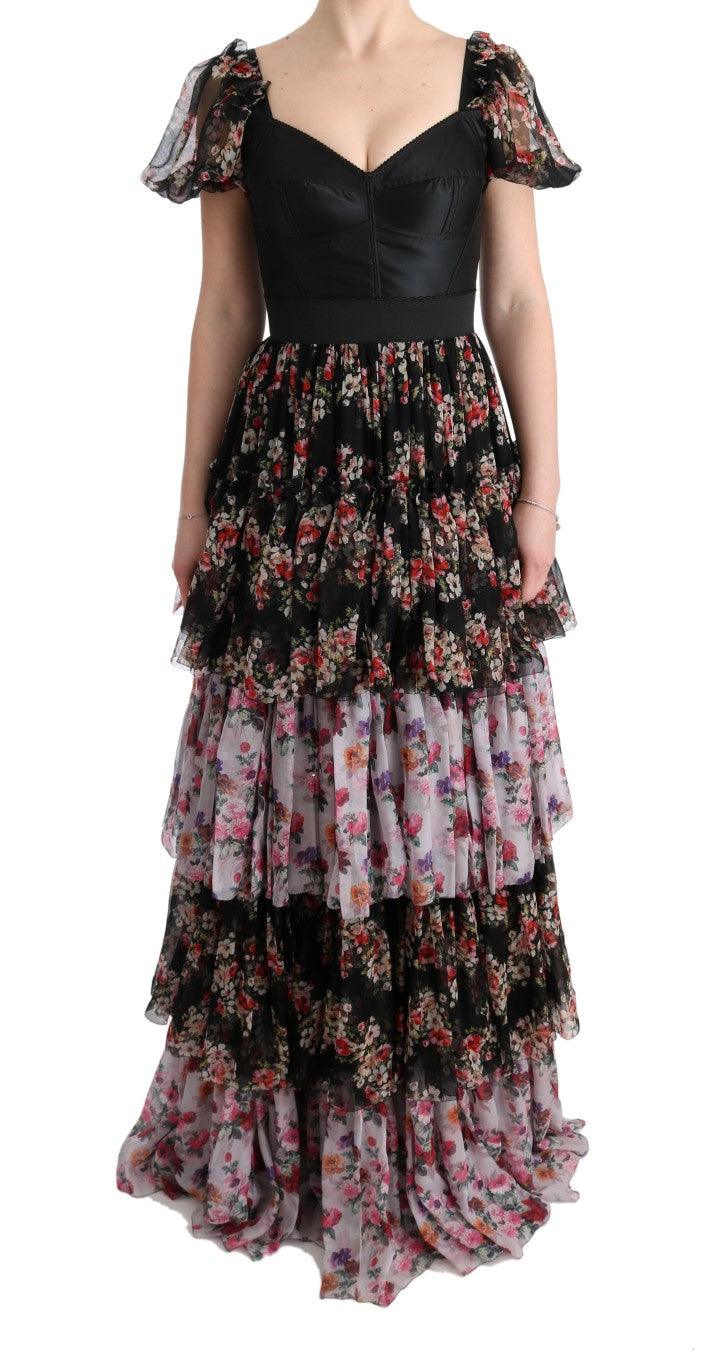 Dolce & Gabbana Elegant Floral Shift Dress in Multicolor Silk Blend - Arichezz.store