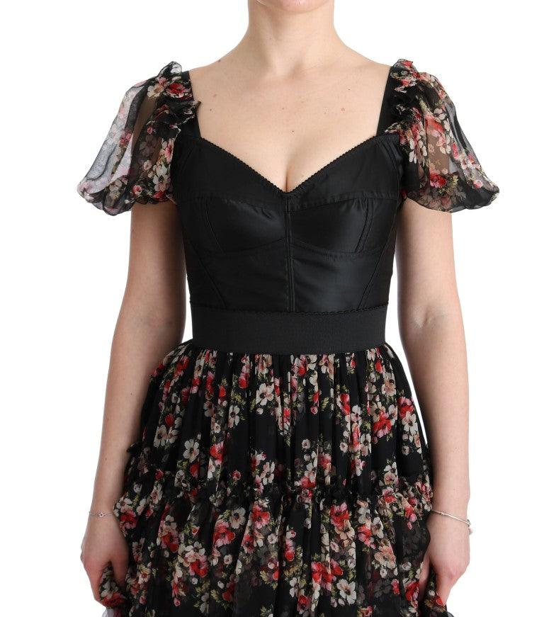 Dolce & Gabbana Elegant Floral Shift Dress in Multicolor Silk Blend - Arichezz.store