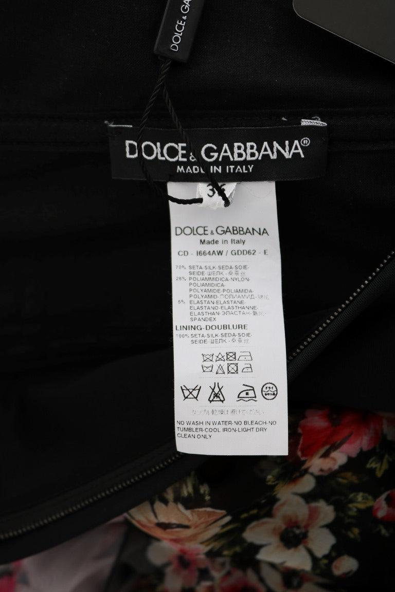 Dolce & Gabbana Elegant Floral Shift Dress in Multicolor Silk Blend - Arichezz.store