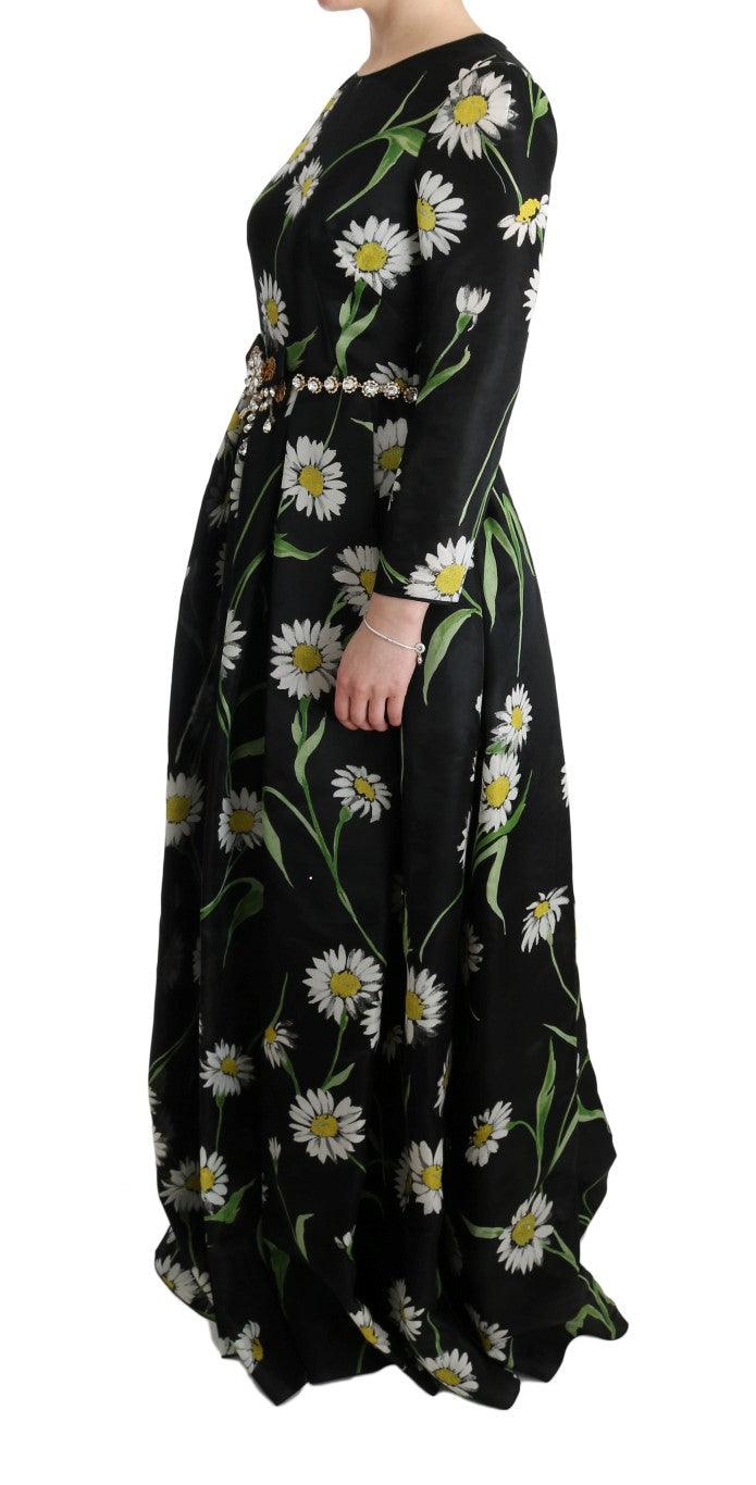 Dolce & Gabbana Elegant Sunflower Maxi Gown with Crystals - Arichezz.store