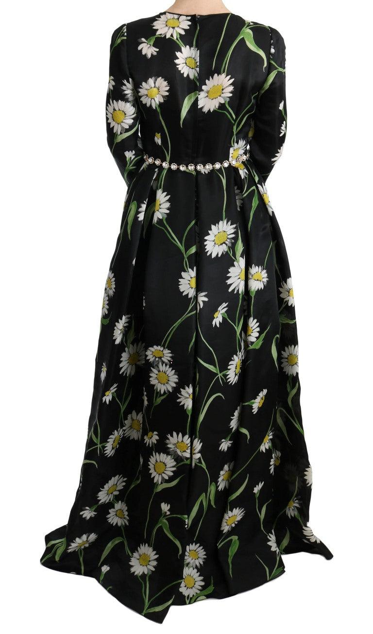 Dolce & Gabbana Elegant Sunflower Maxi Gown with Crystals - Arichezz.store