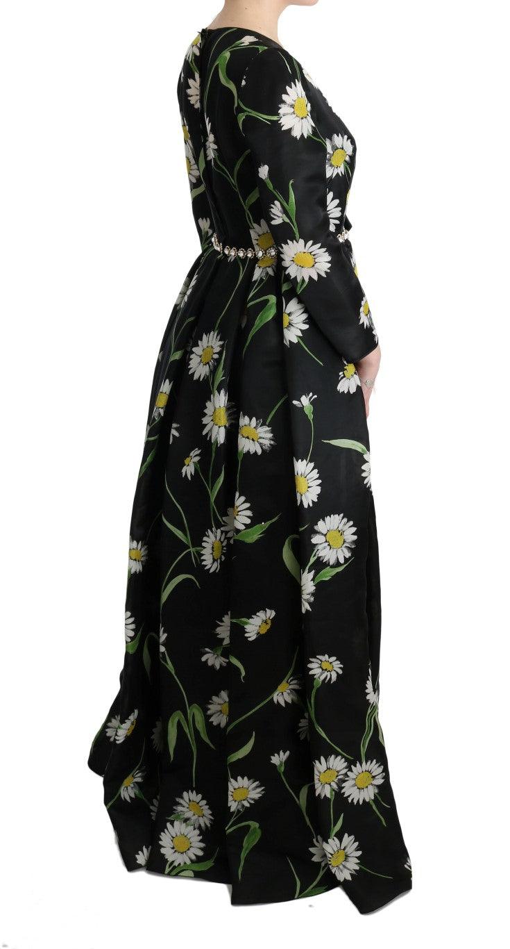 Dolce & Gabbana Elegant Sunflower Maxi Gown with Crystals - Arichezz.store