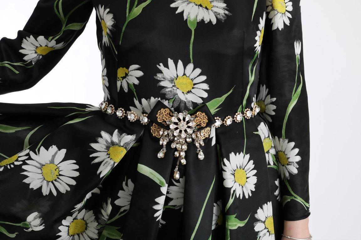 Dolce & Gabbana Elegant Sunflower Maxi Gown with Crystals - Arichezz.store