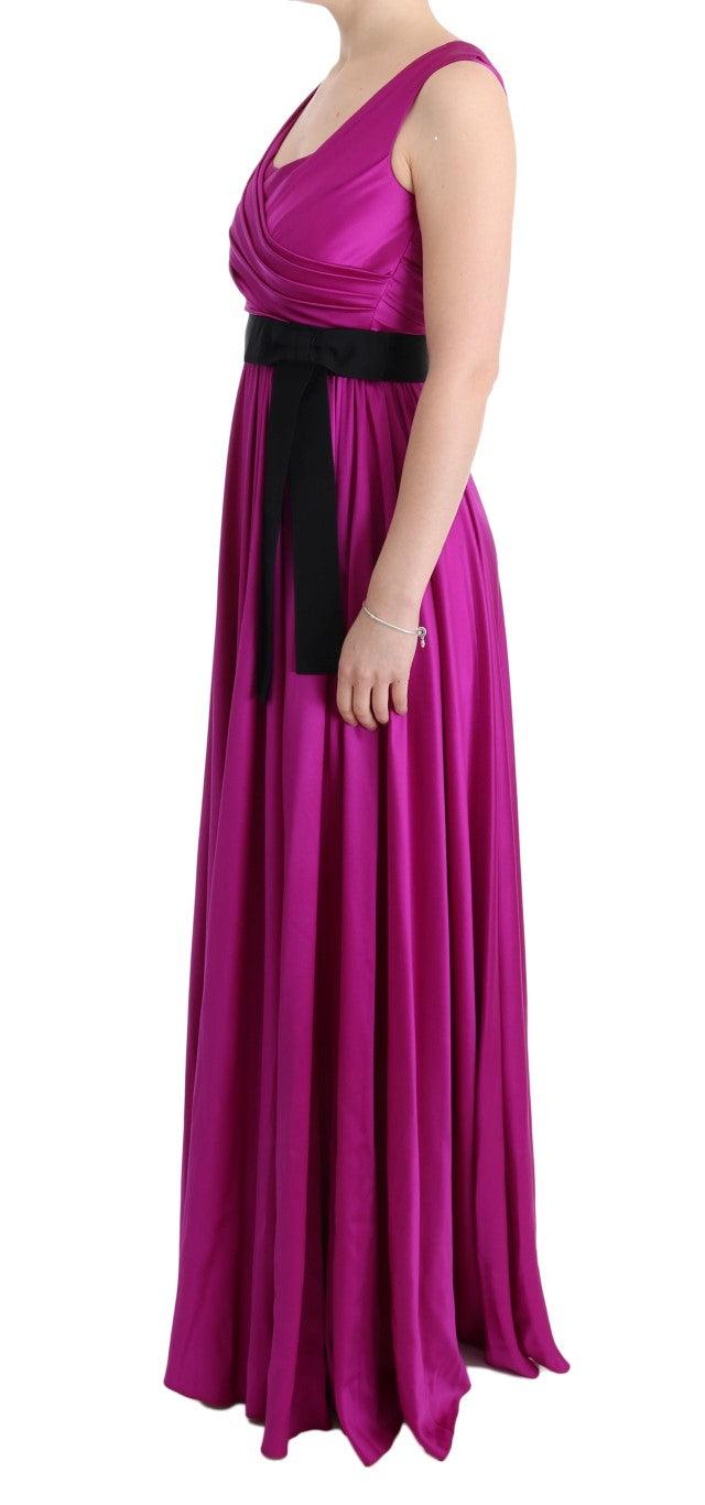 Dolce & Gabbana Elegant Pink Silk Gown Dress - Arichezz.store