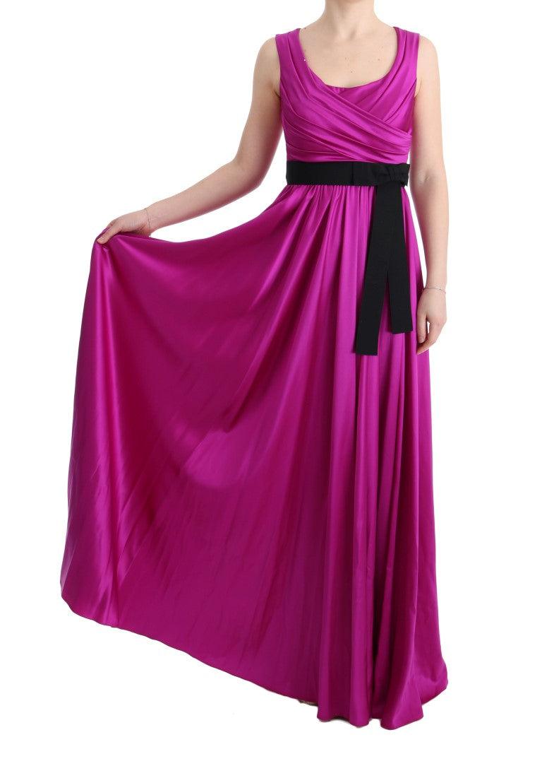 Dolce & Gabbana Elegant Pink Silk Gown Dress - Arichezz.store